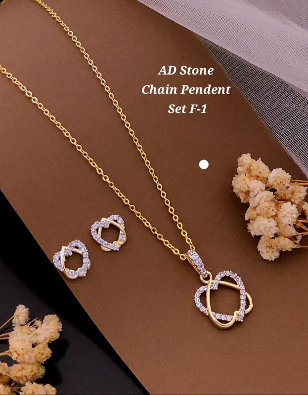 Ad stone chain pendent set F 1 Artificial jewellery manufacturers in Ahmedabad